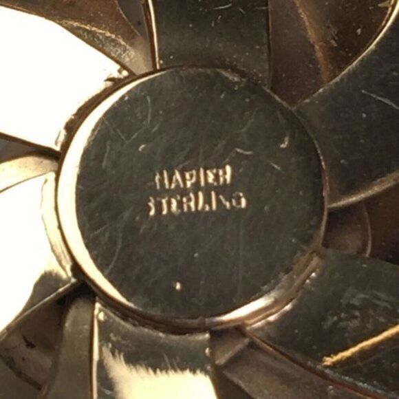 Estate Vintage Napier Gold Plated Sterling Silver Bow Brooch Signed 22g 925 - Picture 3 of 8